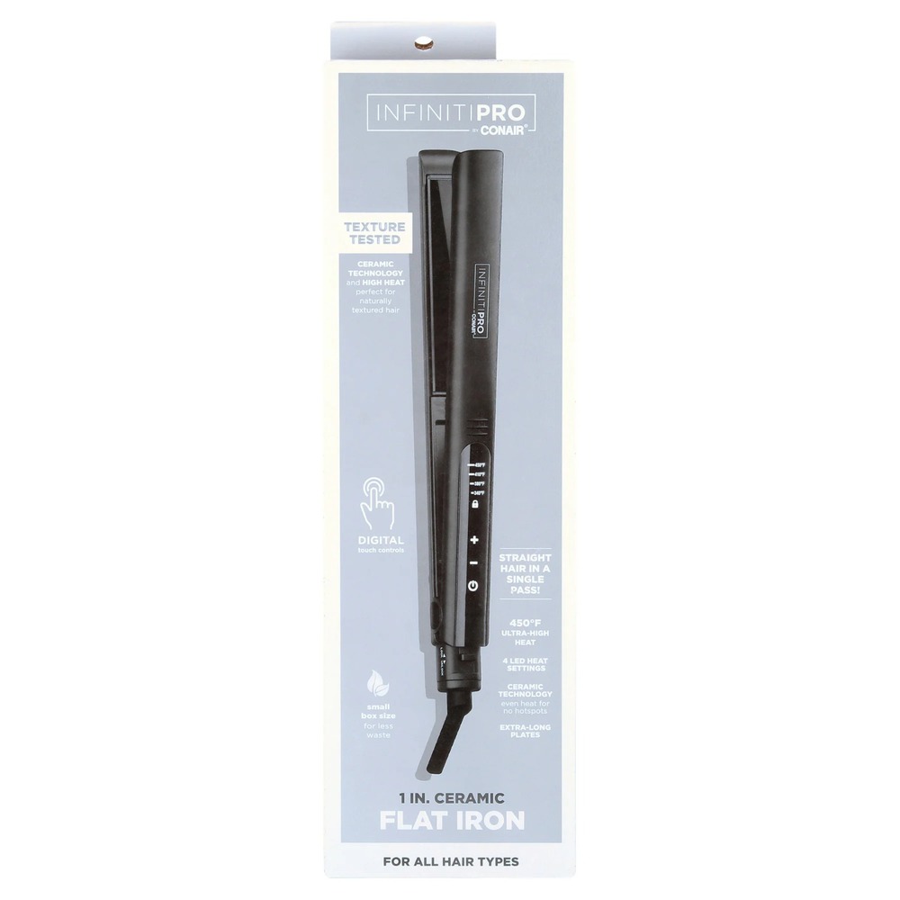 INFINITIPRO by CONAIR 1 Inch Ceramic Flat Iron Digital Touch Controls NEW In BOX